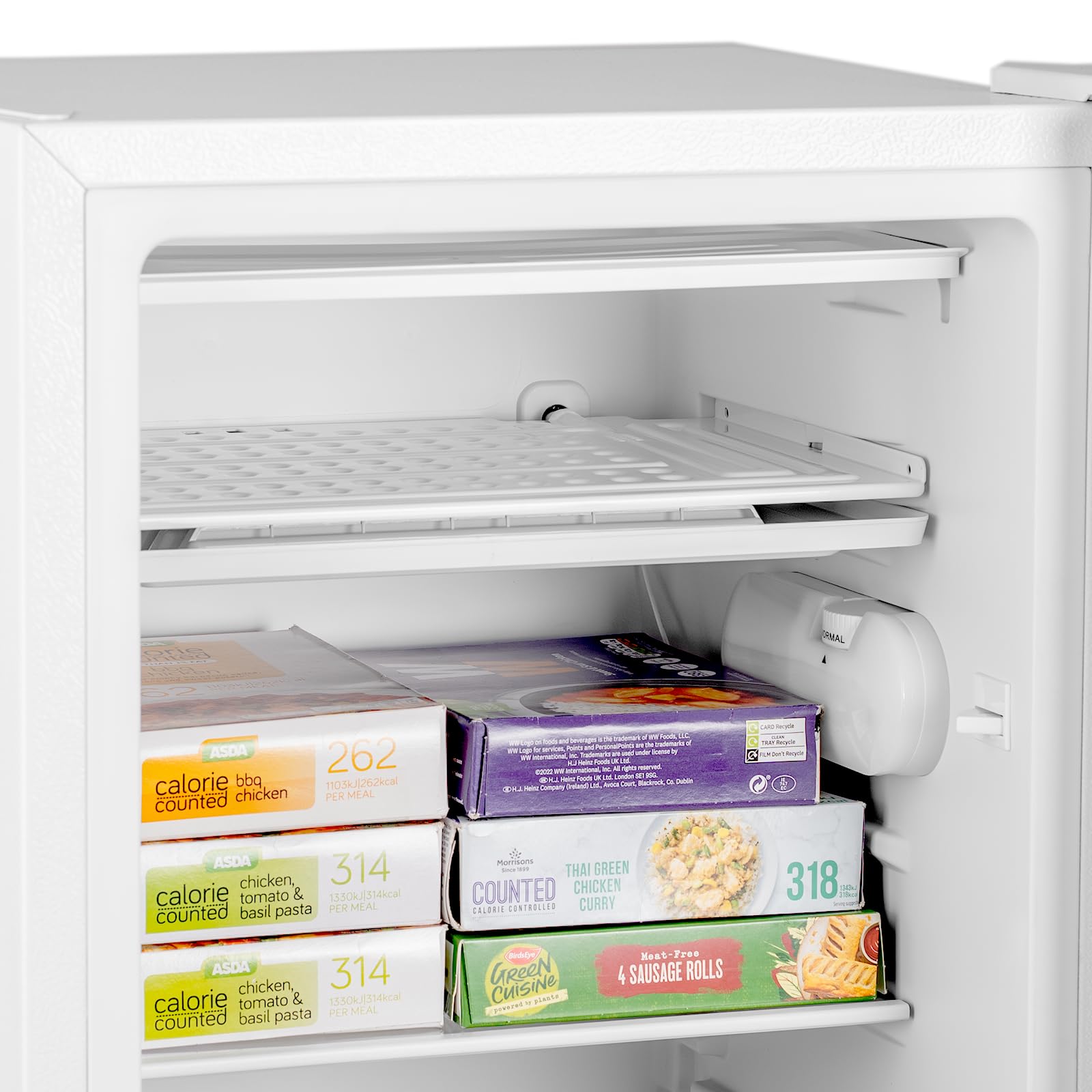 SIA SFR44WE 83L White Freestanding Under Counter Fridge With Chiller 2 Glass Shelves, Interior Light, E Energy Rating, 2 Year Manufacturer Warranty — view 5