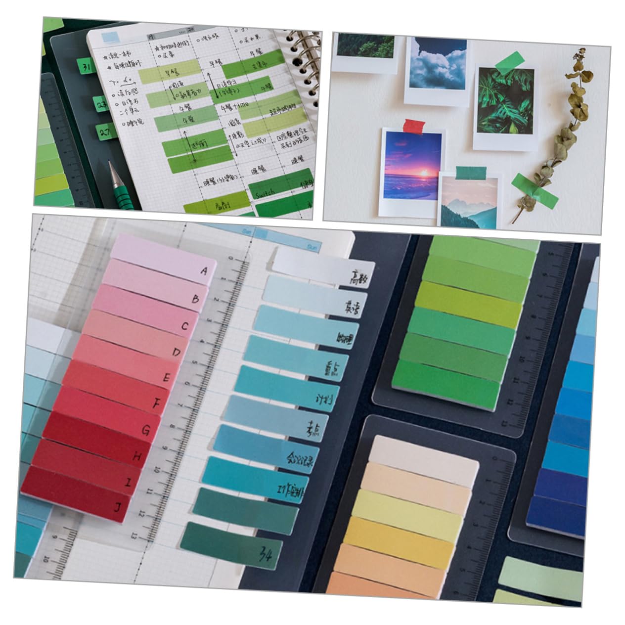 HOMSFOU 12 Sätze Praktische Haftmarker Pastellfarben Selbstklebende Index Tabs für Büro und Zuhause Transparente Notizzettel für Einfache Organisation und Kennzeichnung