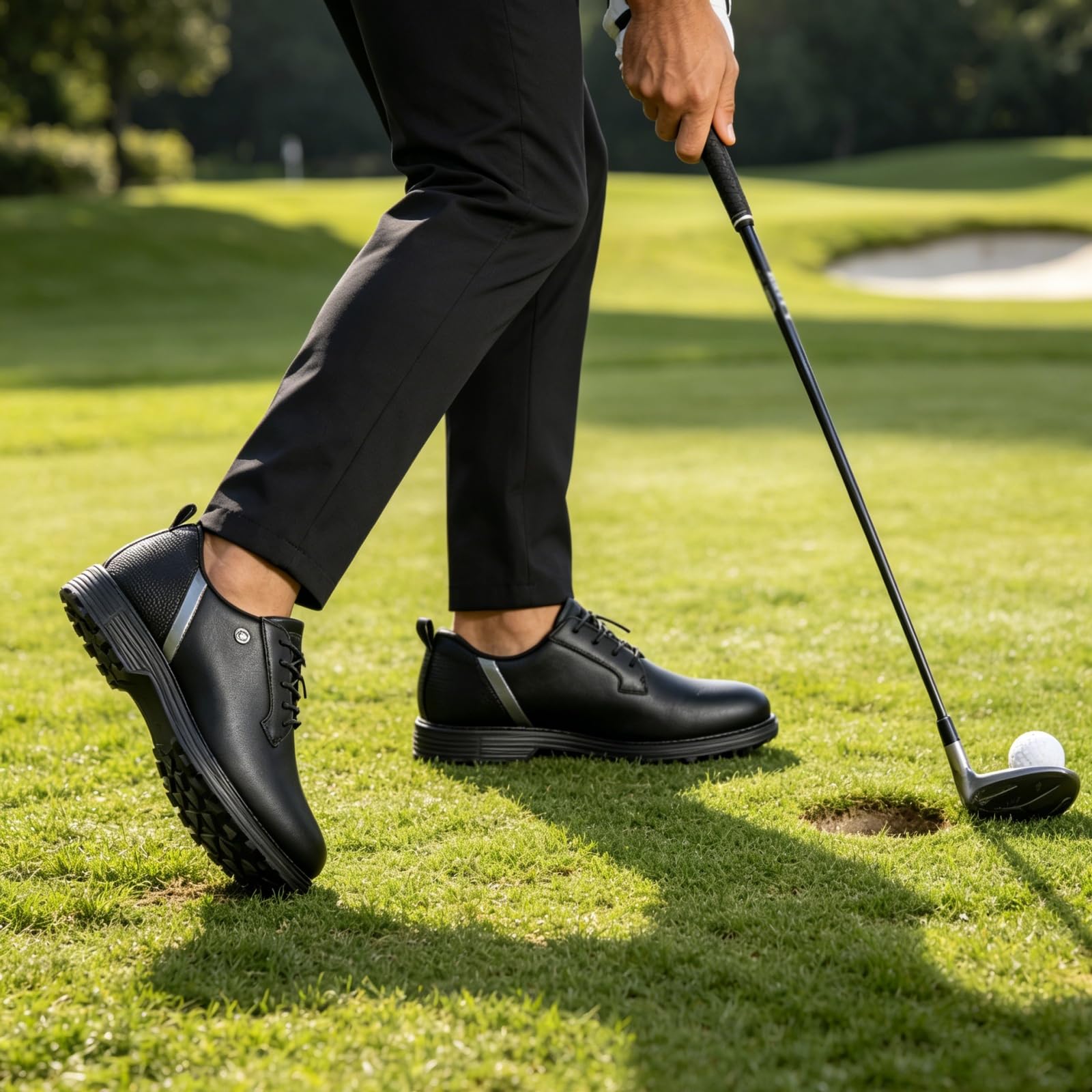 Męskie buty golfowe bezkolcowe codzienne wodoodporne antypoślizgowe do ćwiczeń na świeżym powietrzu do chodzenia