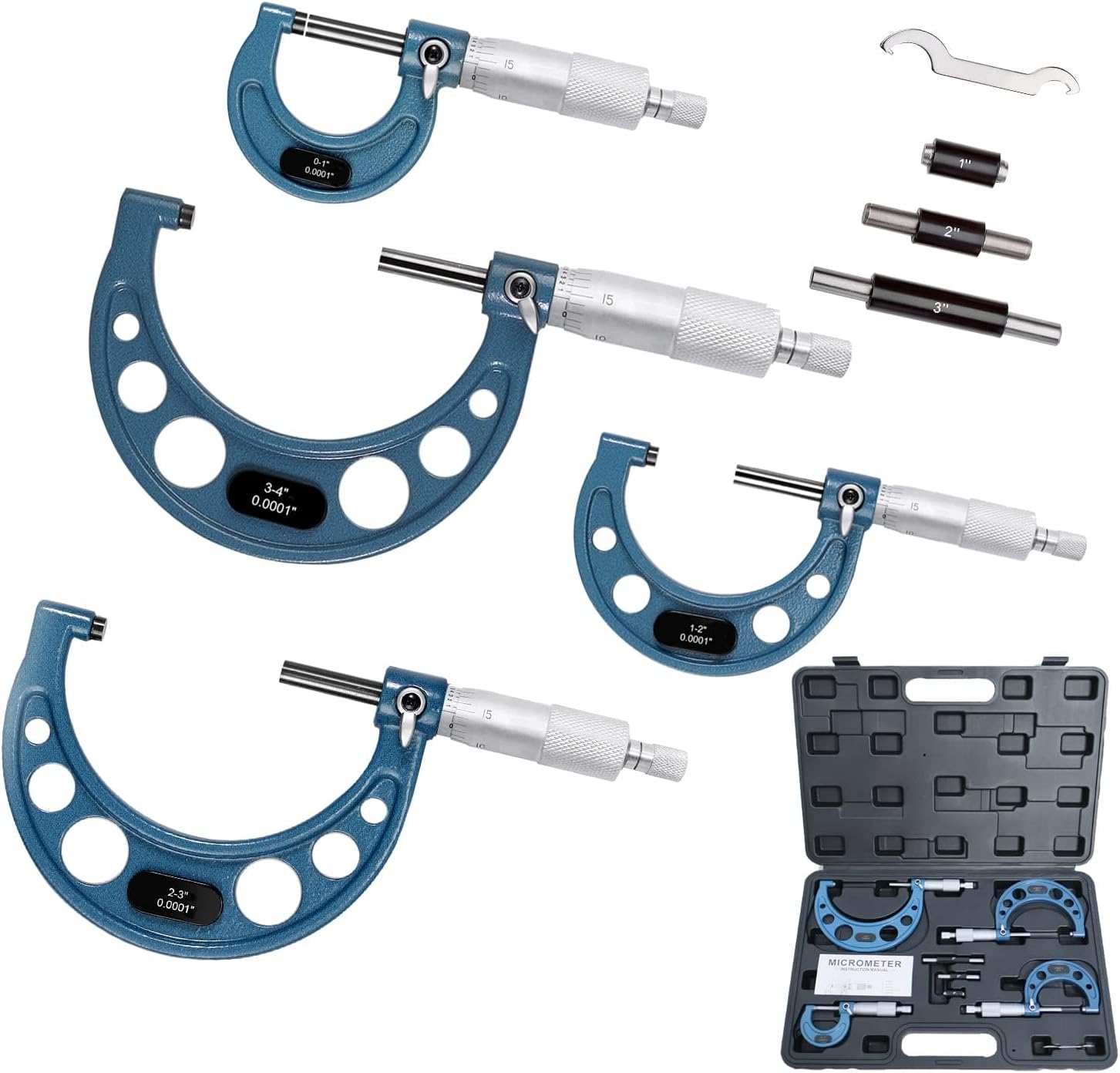 HDLNKAK External Micrometer Set 0-4" Machinist Micrometer