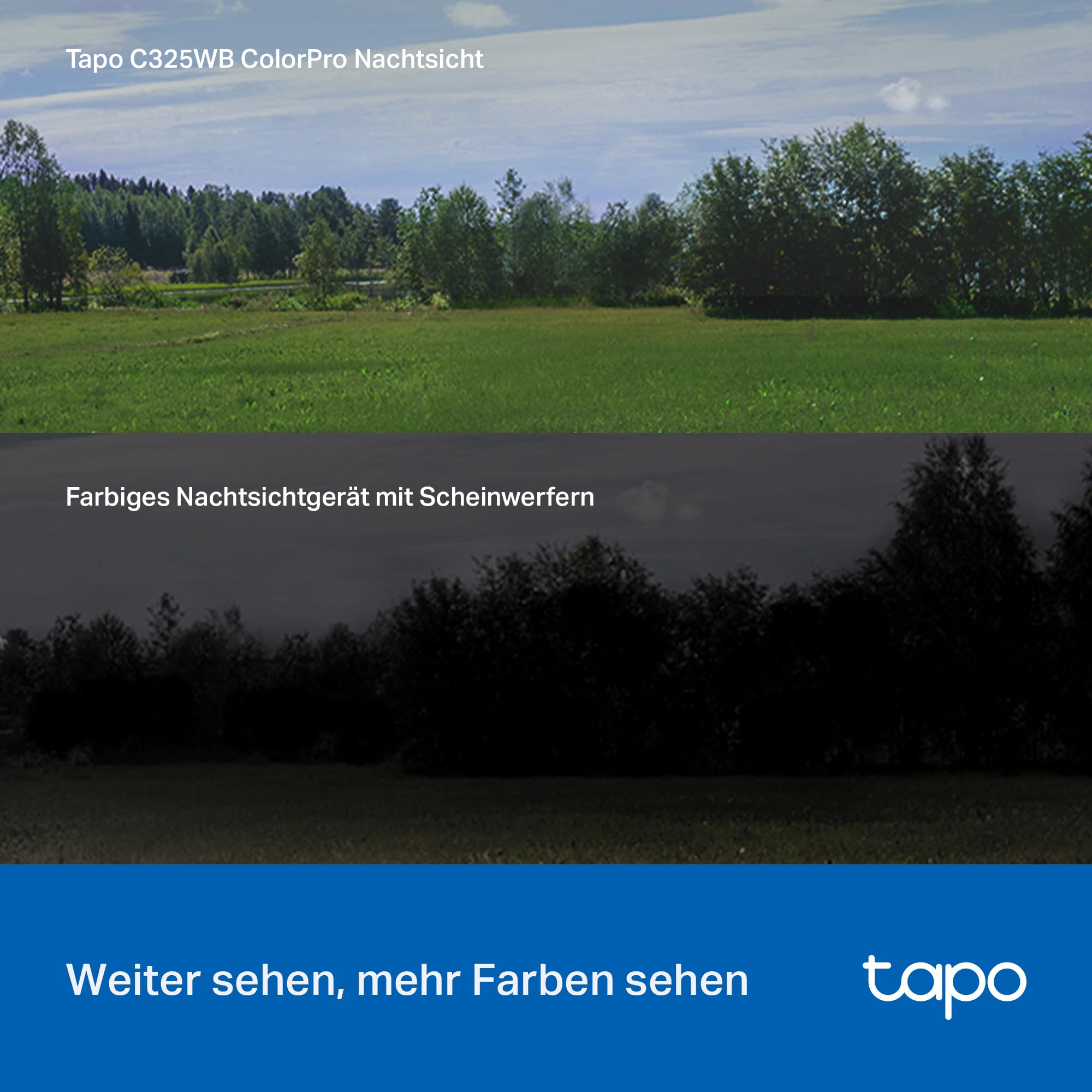 Tapo TP-Link C325WB Überwachungskamera Außen, ColorPro & IR Nachtsicht, Objektiv mit Superblende, 2K Auflösung, kostenlose KI-Erkennung, IP66, 2-Wege Audio, Alarmmeldung