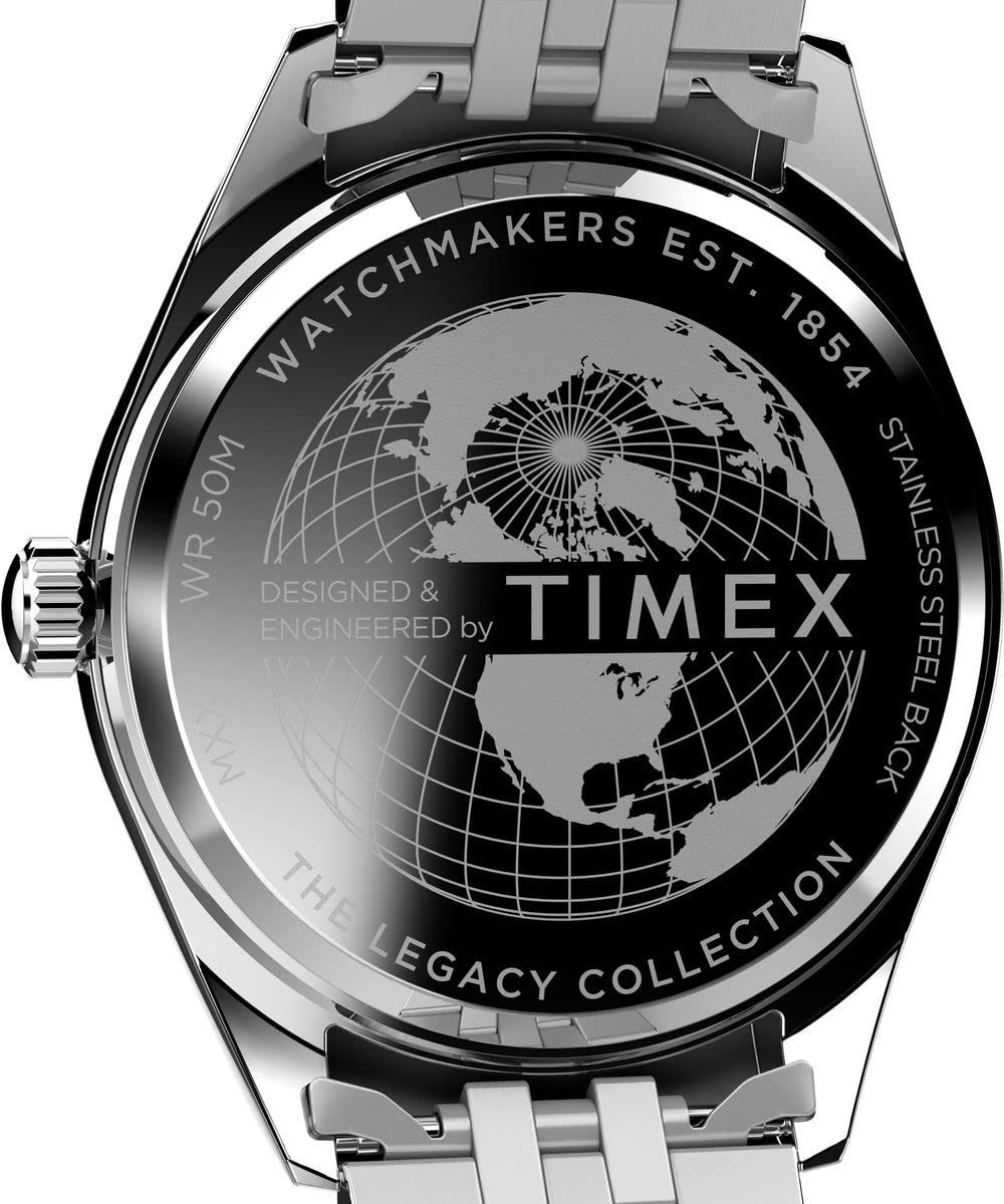 Timex Trend zegarek męski 41 mm – bransoletka ze stali nierdzewnej, czarna tarcza, koperta w kolorze srebrnym, TW2V67800