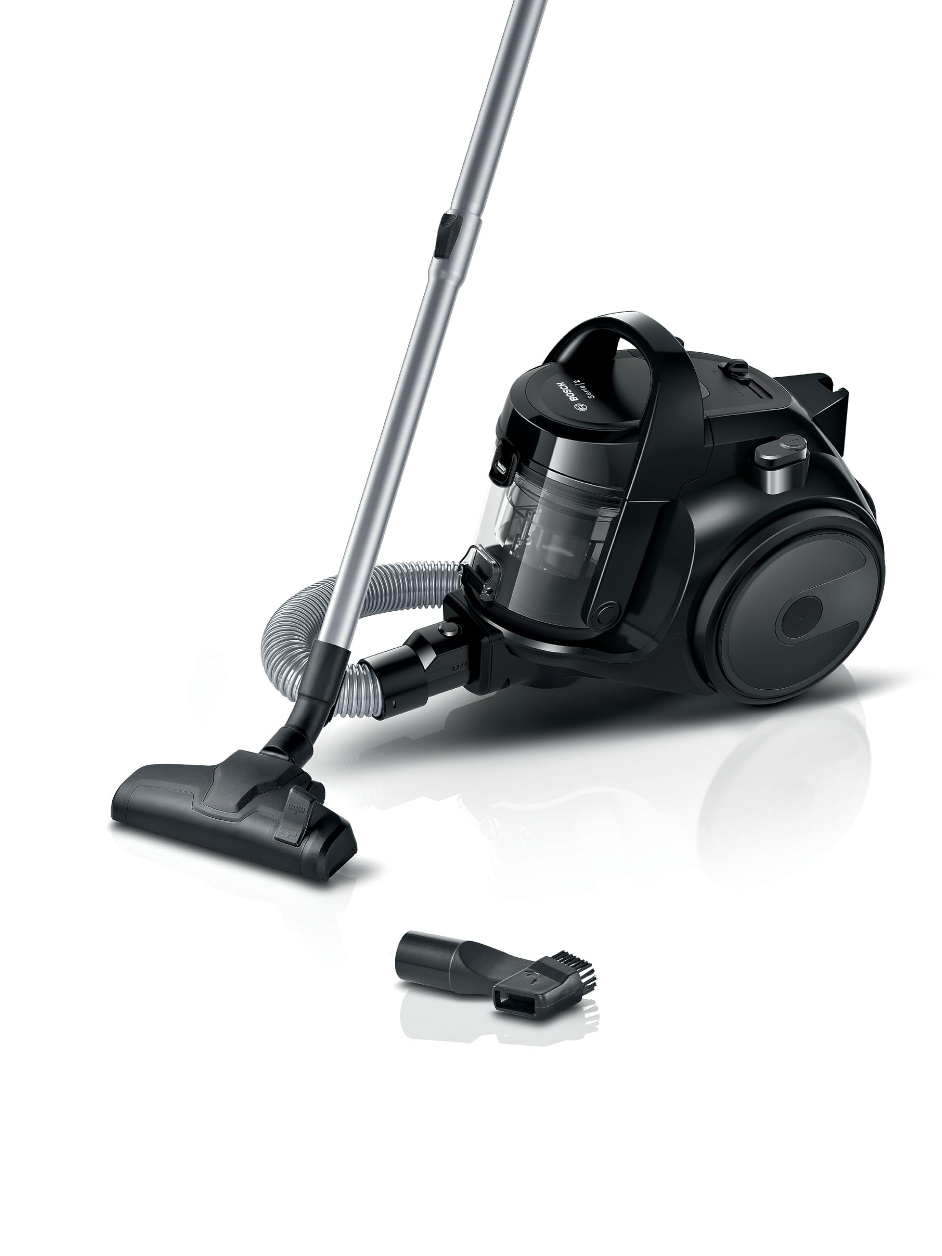 BOSCHSeries 2 BGS05BA2GB Bagless Cylinder Vacuum Cleaner with Hygienic filter for Hardfloor, Carpet & Car, Compact & Lightweight, 700W, 1.5L, Black