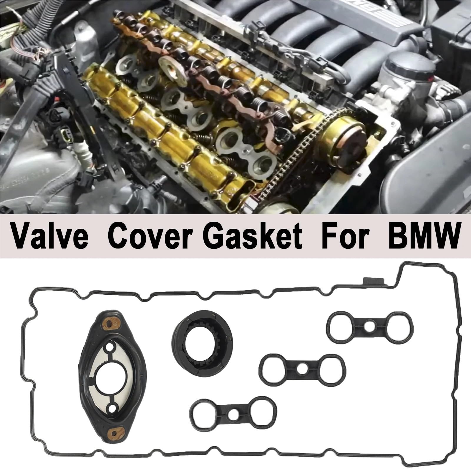Uszczelka pokrywy zaworów silnika 11127582245 11127559311 Pasuje do BMW 3 Coupe X1 X3 X5 Z4 323i 325i 328i 330i 528i 2.0 3.0L 2005-2013 Uszczelka pokrywy zaworu Zestaw Uszczelek Silnika