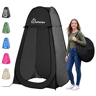 WolfWise Pop Up Shower Tent for Camping Essentials, Compact & Lightweight | Portable Instant Changing Tent with Window & Carry Bag, Privacy Dressing Room Bathroom for Outdoor, 6'3"/6'11" H - Amazon product rated Grade A