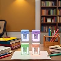 Vista 8 de 1 sacapuntas portátil de color aleatorio mini manual para estudiante oficina papelería sacapuntas