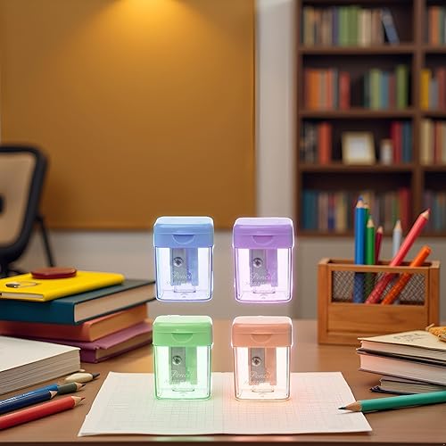 Miniatura 8 de 1 sacapuntas portátil de color aleatorio mini manual para estudiante oficina papelería sacapuntas