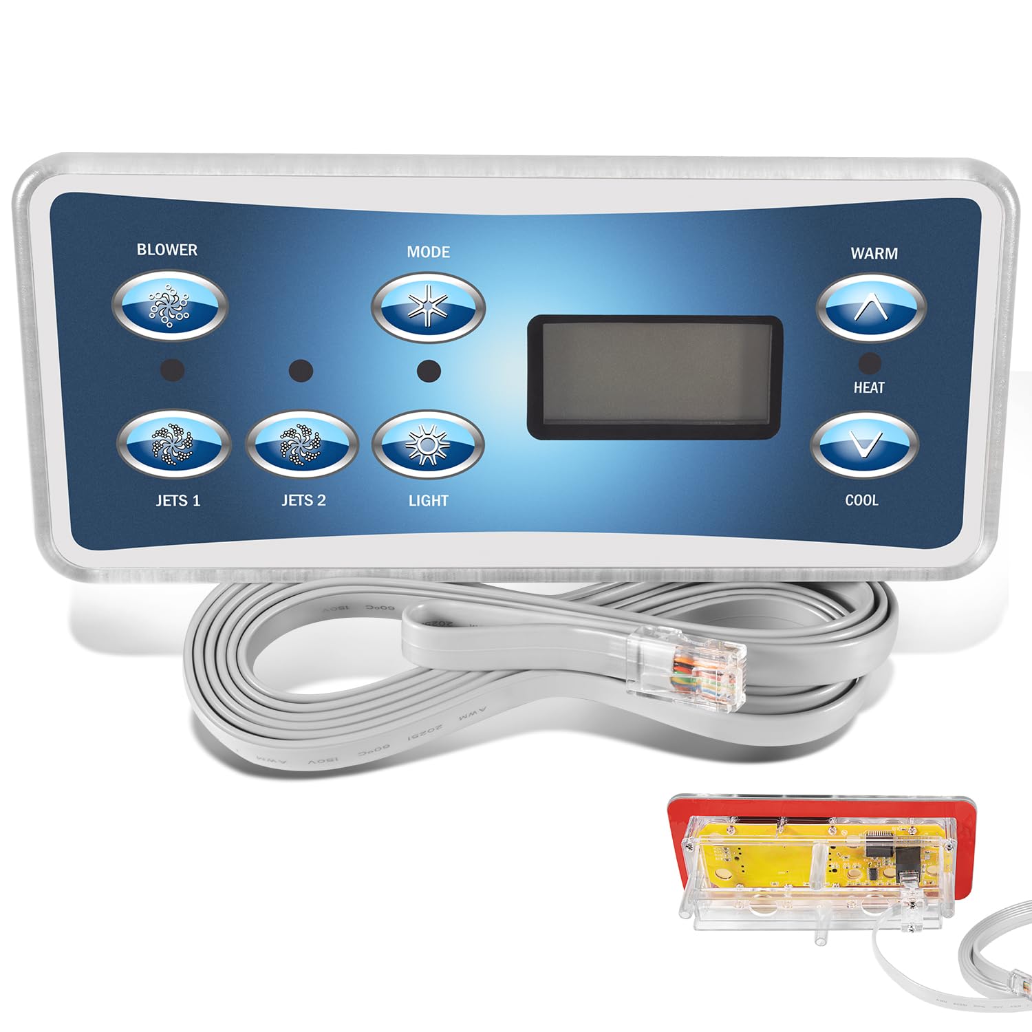 Photo 1 of Ussuray for Balboa VL701S 7-Button Spa Topside Control Panel with LCD Display – Replacement for 53189, 52402, 51406, 52298, 54081 – Compatible with GS501SZ, GS510SZ, GS511SZ, GS520SZ Spa Systems