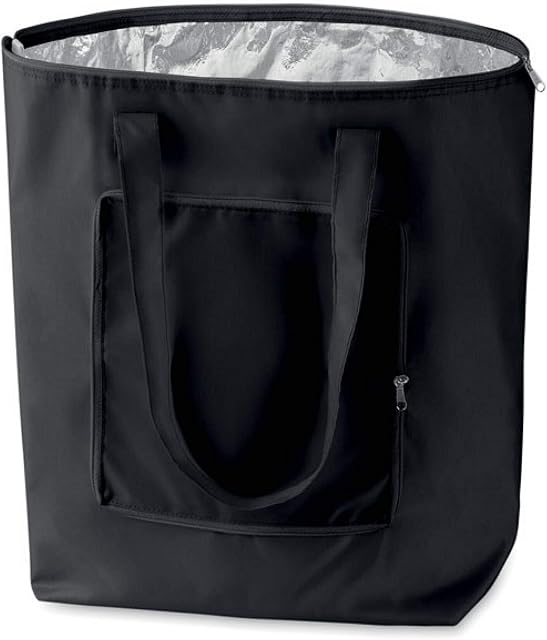 PromotionGift - Reusable Foldable Cooler, Shopping, Beach Bag Light and Durable, with Inner Aluminium Lining for Perfect Cooling Function - 25L (Black)