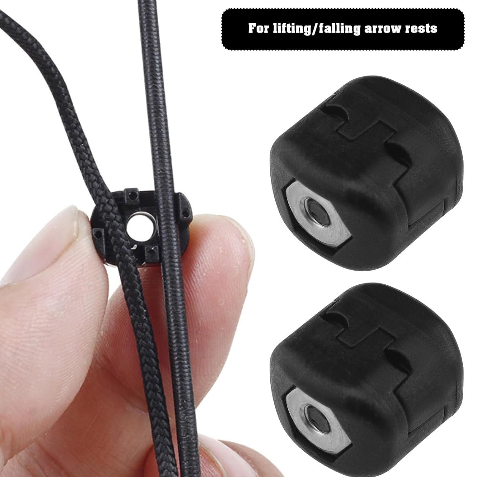 CVNRCLP 2 Pack Plastic Drop Away Arrow Rest Clamps - Adjustable Bowstring Accessories for Outdoor Archery and Hunting - Sleek Black Design - Image 3