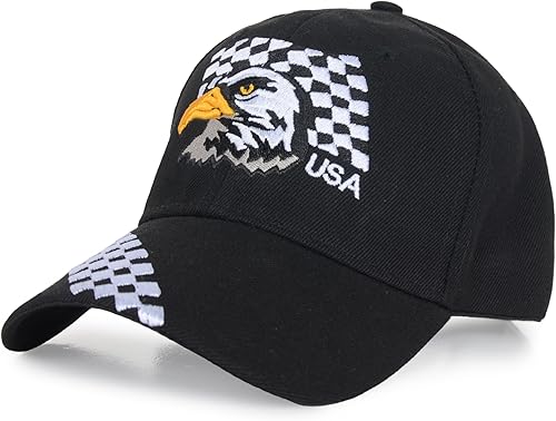 Anna-Kaci Gorra de béisbol con velcro ajustable en relieve en 3D con bandera estadounidense de Estados Unidos