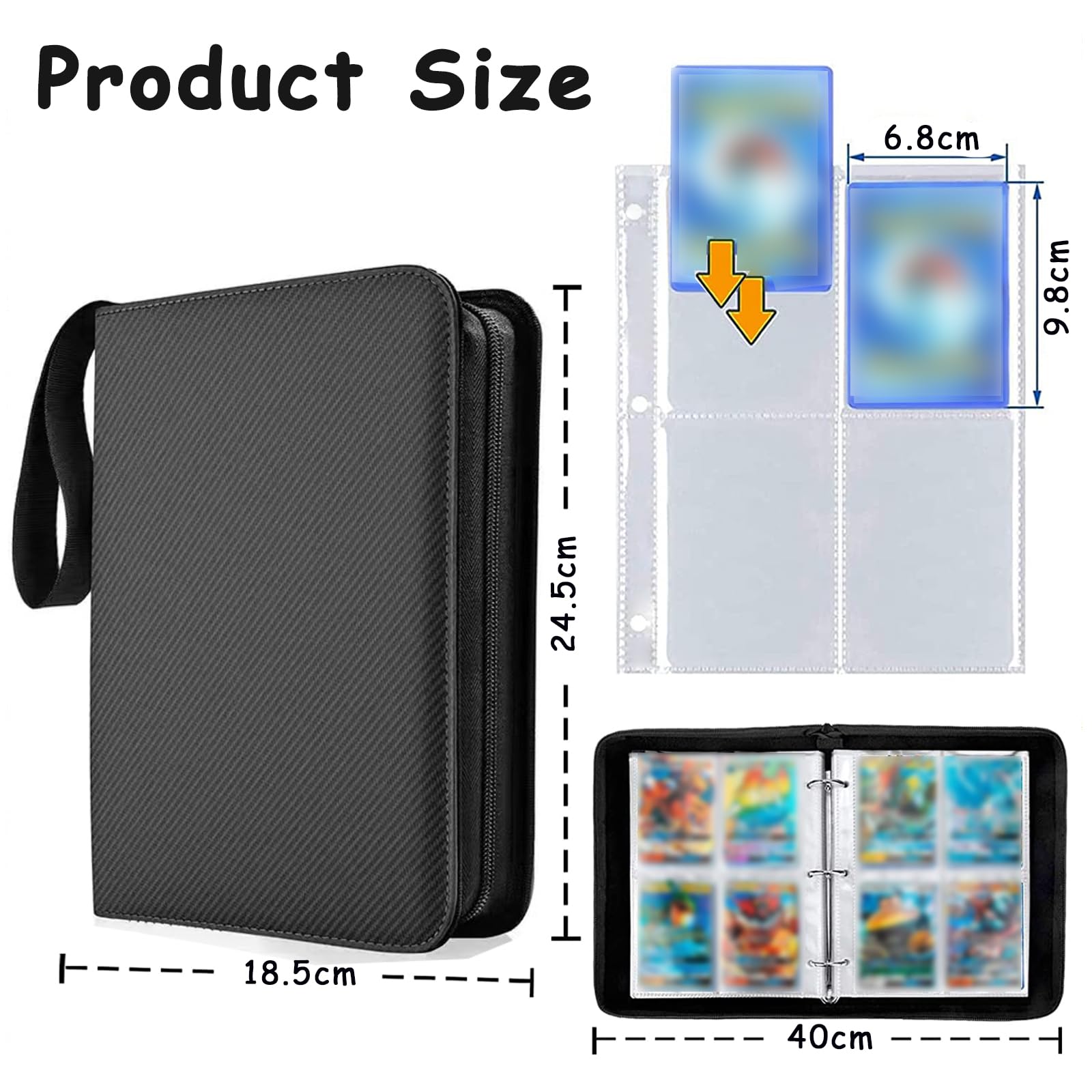 Hikrxya 4 Pocket Trading Card Binder, 480 Pockets Cards Holder Album - Image 2