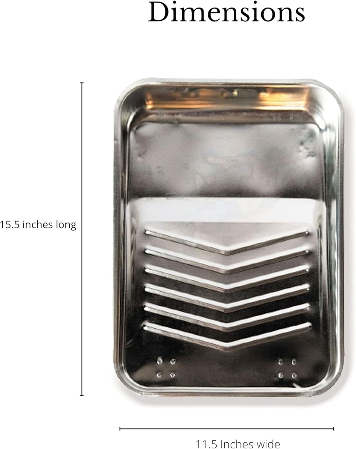 Metal Paint Roller Tray, Rust Resistant, Use with Plastic Liners or Itself, Washable & Reusable, Dimension - 15.5” X 11”, Compatible with All Kind of Rollers, Holds up to 1-qt. of Paint (6)