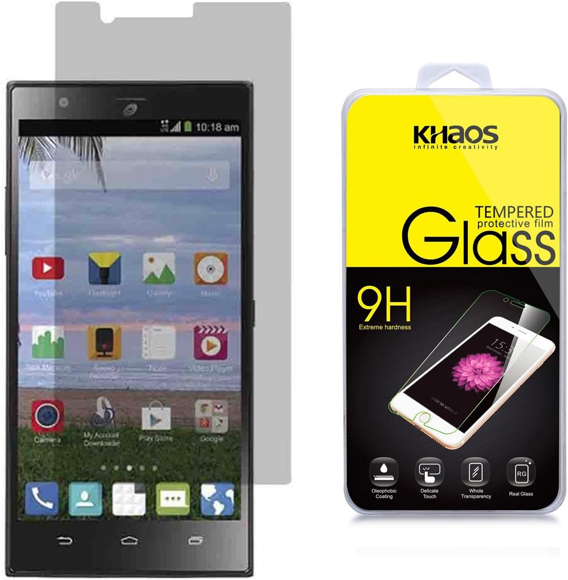 KHAOS for ZTE Lever Z936L Screen Protector, Tempered Glass