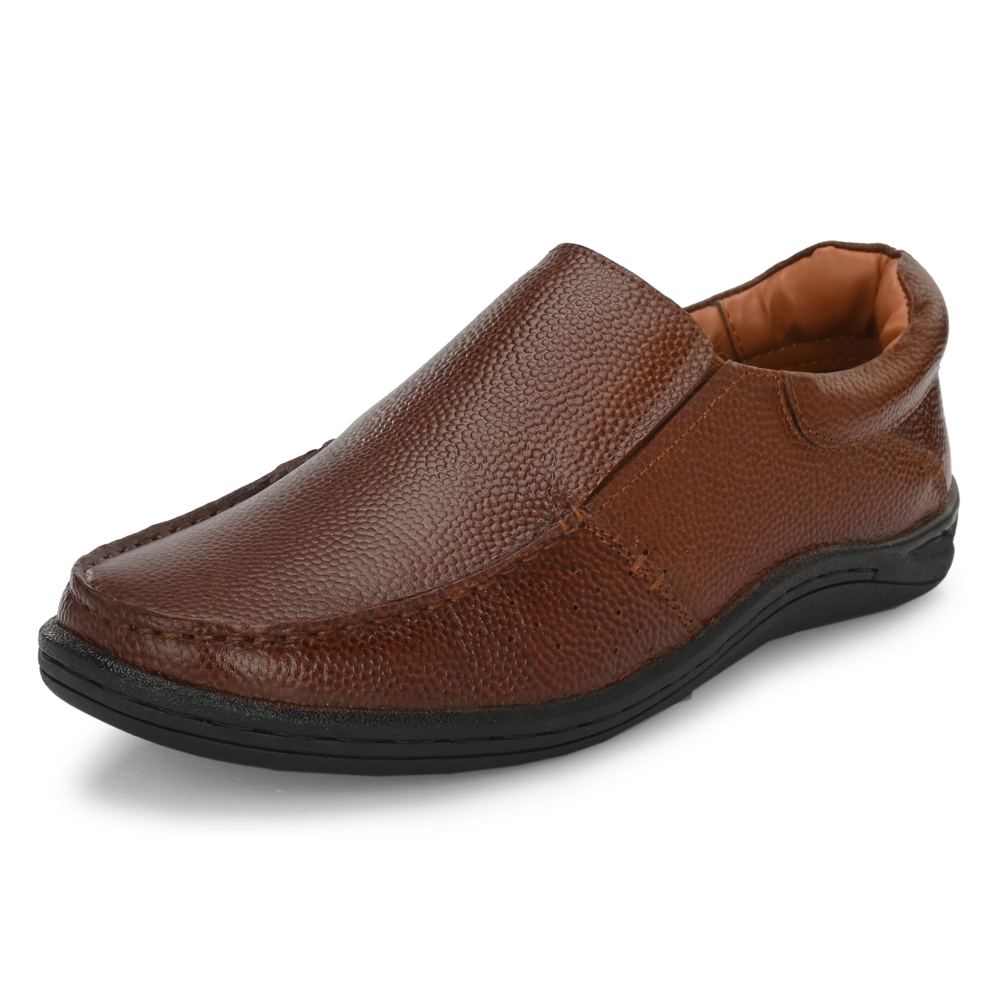 Auserio Mens Full Grain Leather Slip On Trumock Formal Shoes | Anti Skid Sole | Padded Collar | Shoes for Office & Parties & All Occassions | Oily Tan 6 UK (SSE 245) (B09T69YDV4) Amazon Price History, Amazon Price Tracker