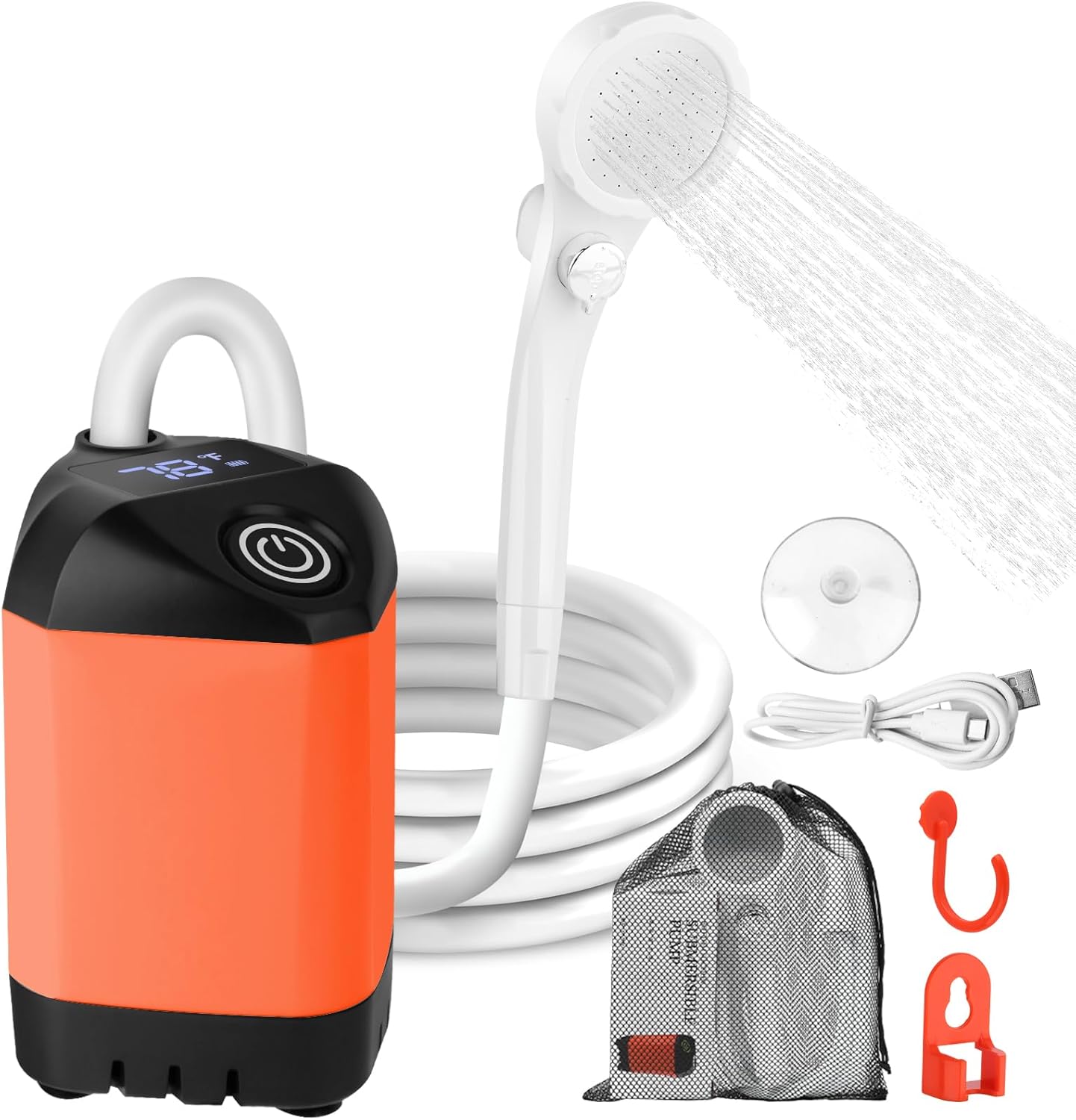 Compact Camping Shower – 7800mAh Battery, 3 Spray Modes, IPX7 Waterproof