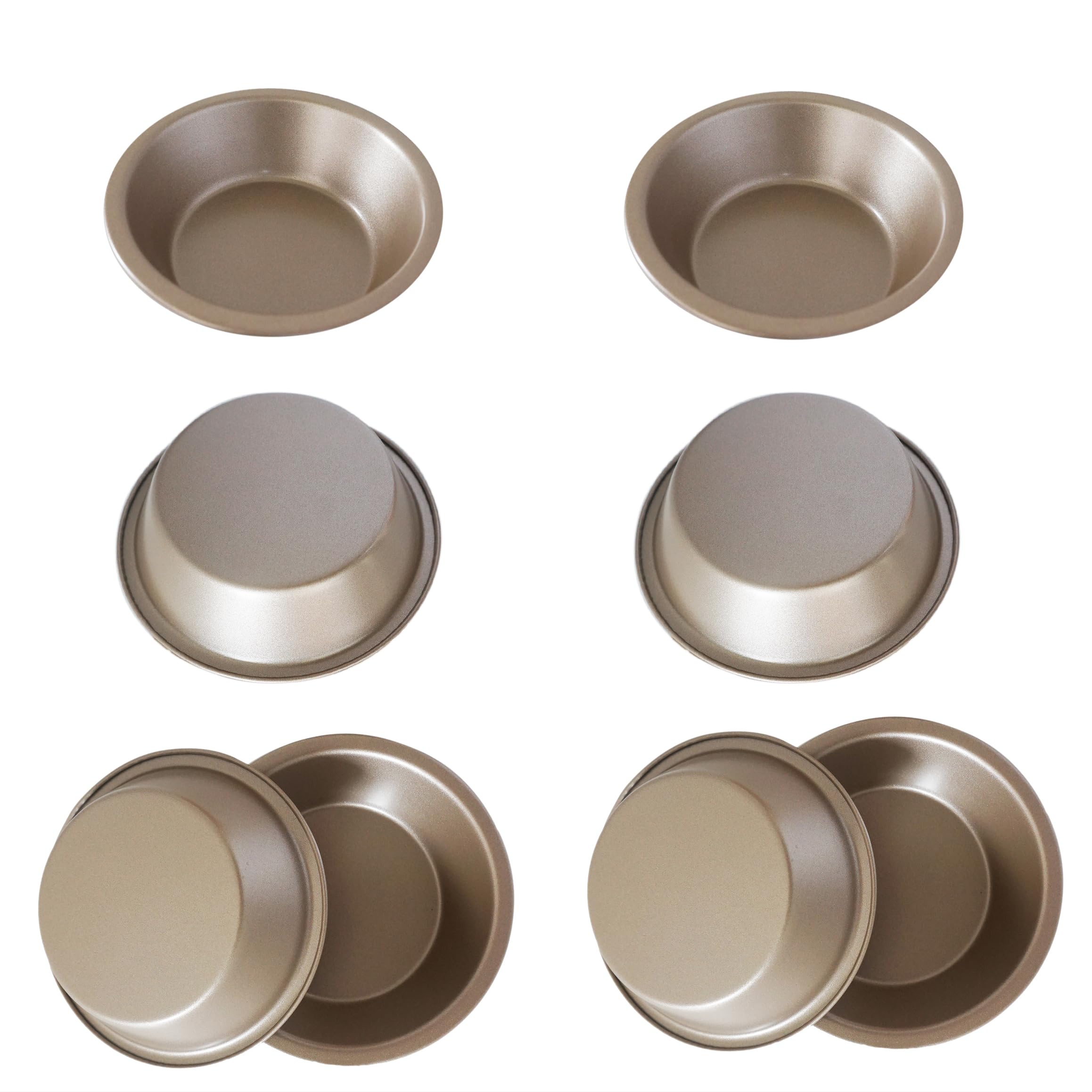 PCS 5-Inch Gold Mini Pie Pans Reusable Nonstick Carbon Steel