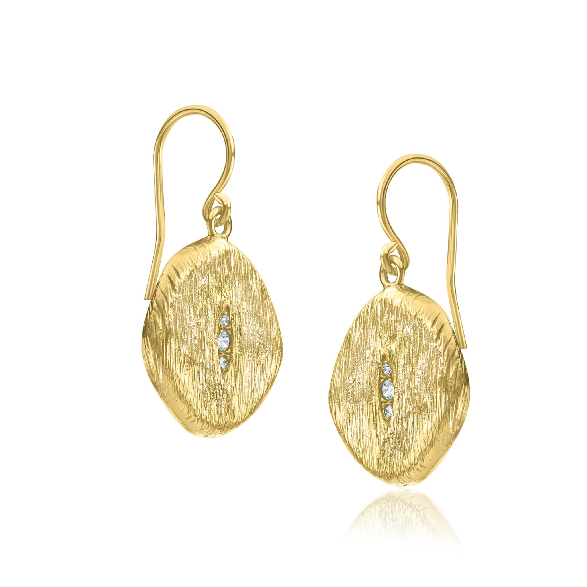 Statement-Ohrringe aus Sterlingsilber mit 14-karätigem Goldüberzug, mit 0,16 TCW-Zirkonia, 1,25 mm und 2 mm Münze, Goldohrringe, Geschenke für Frauen, ästhetischer Schmuck, Ohrringe für Frauen,