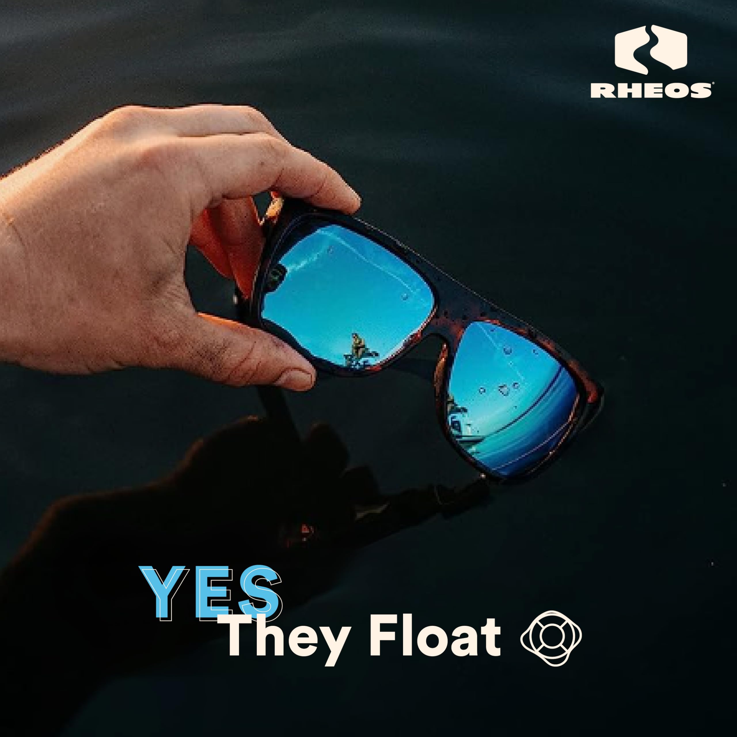 Rheos Biscayne - Gafas de sol polarizadas flotantes | 100% protección UV | Navegación y pesca | Deportes acuáticos | Antideslumbrantes