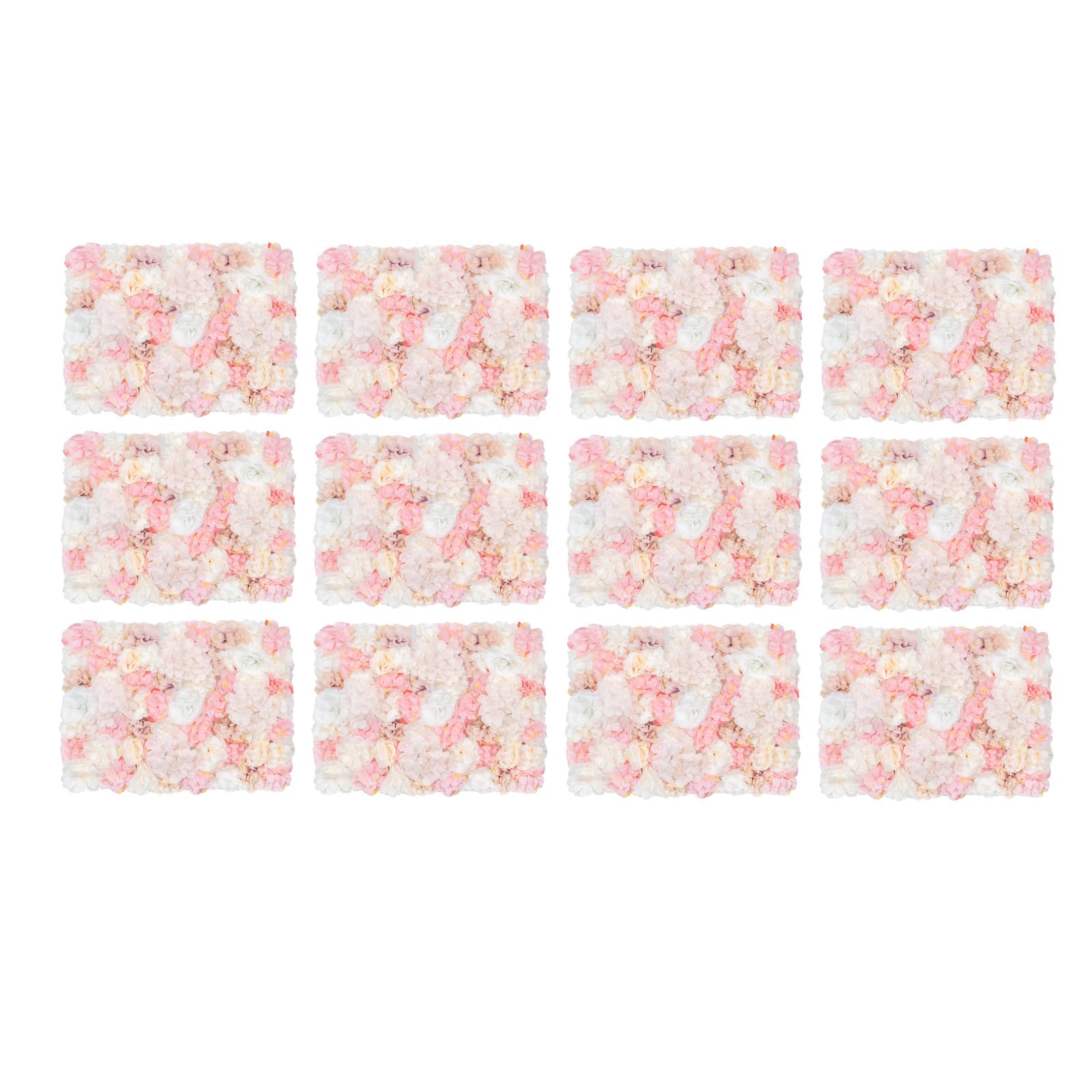 12 Stück künstliche Blumenwand Künstliche Blumen-Wandpaneel Blumen-Hintergrund Kunstblumen Deko Dekoblumen für Party Hochzeit Heimdekoration