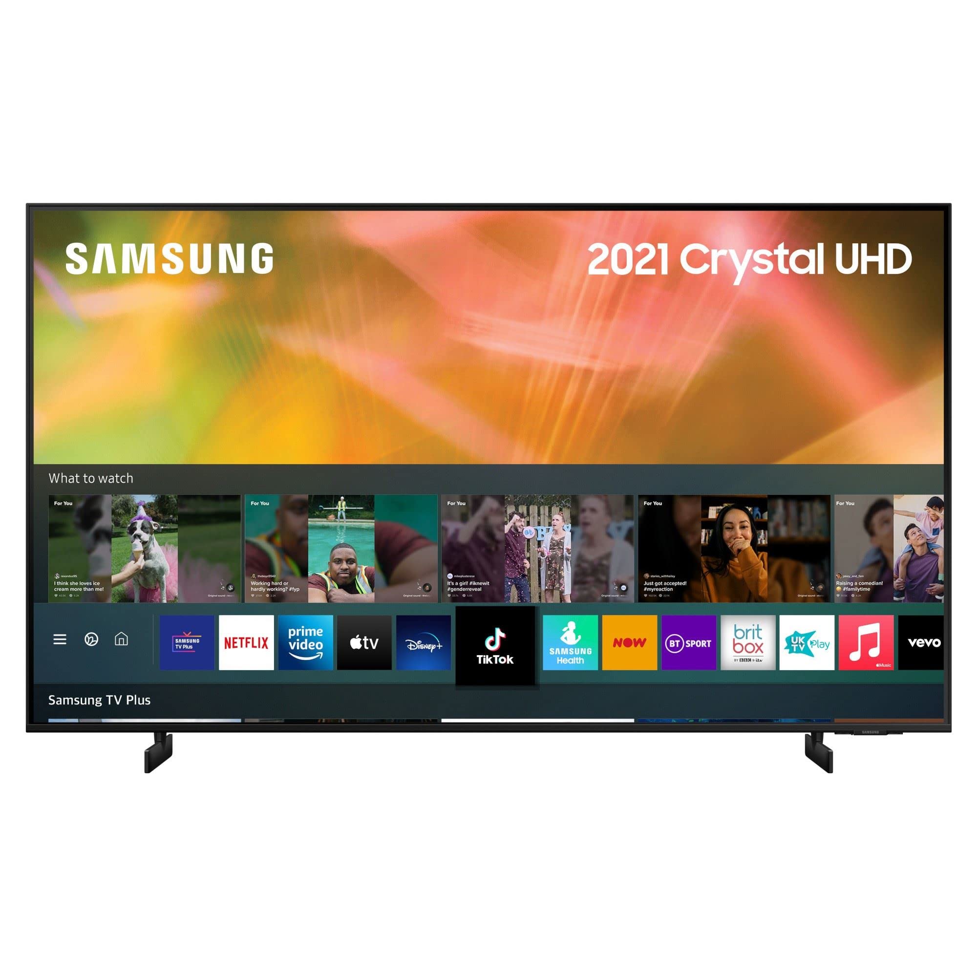 Samsung AU8000 43 Inch Smart TV (2021) - Crystal 4K AirSlim Smart TV with HDR10+, Built in Alexa, Dynamic Crystal Colour, Adaptive Sound, Motion Xcelerator, Samsung Q-Symphony Audio - UE43AU8000KXXU