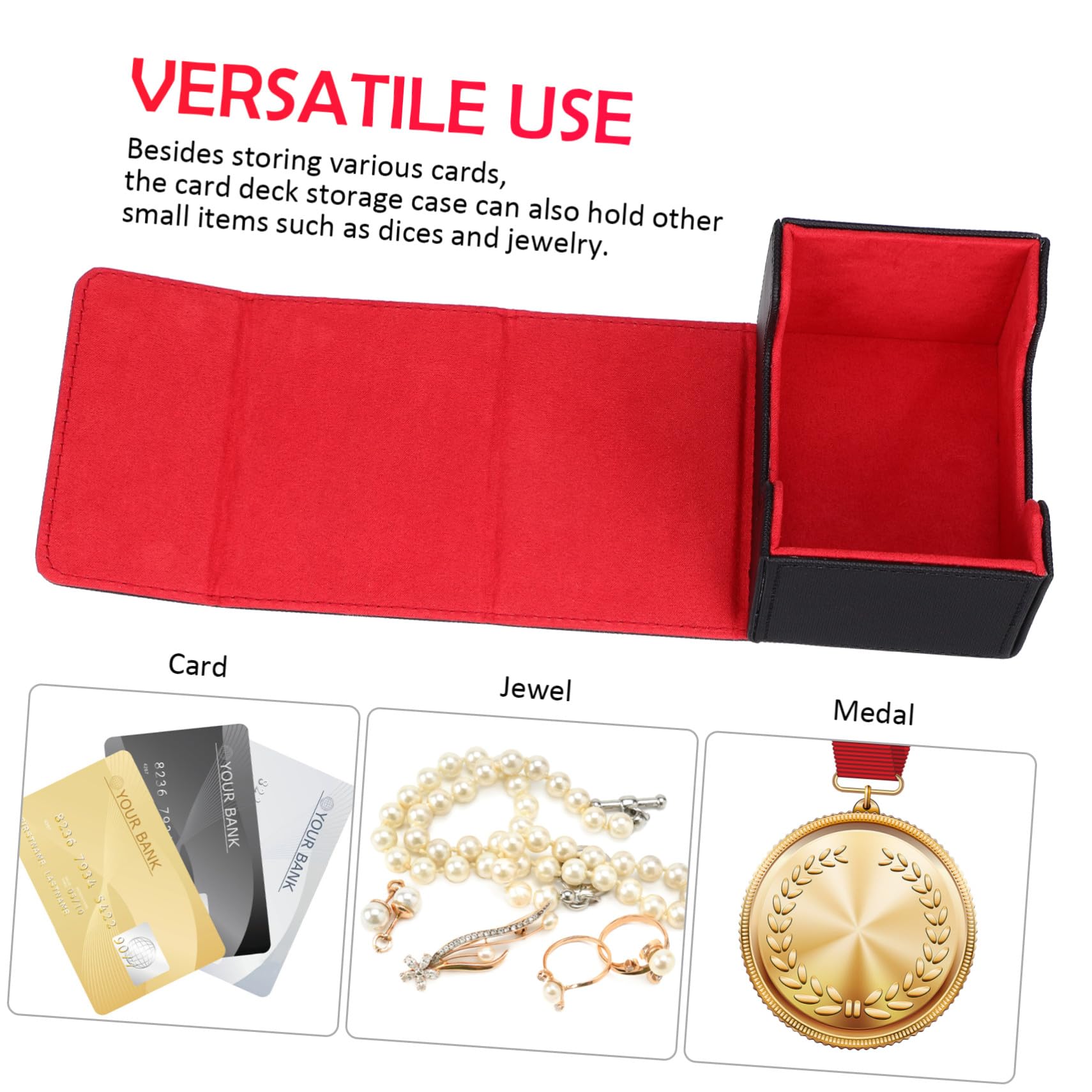 Caja Organizadora de Tarjetas para Barajas de Cartas Negra y Roja, Estuche Compacto para Almacenamiento Protegido, Soporte Ligero para Cartas de Juego, Adecuado Coleccionistas