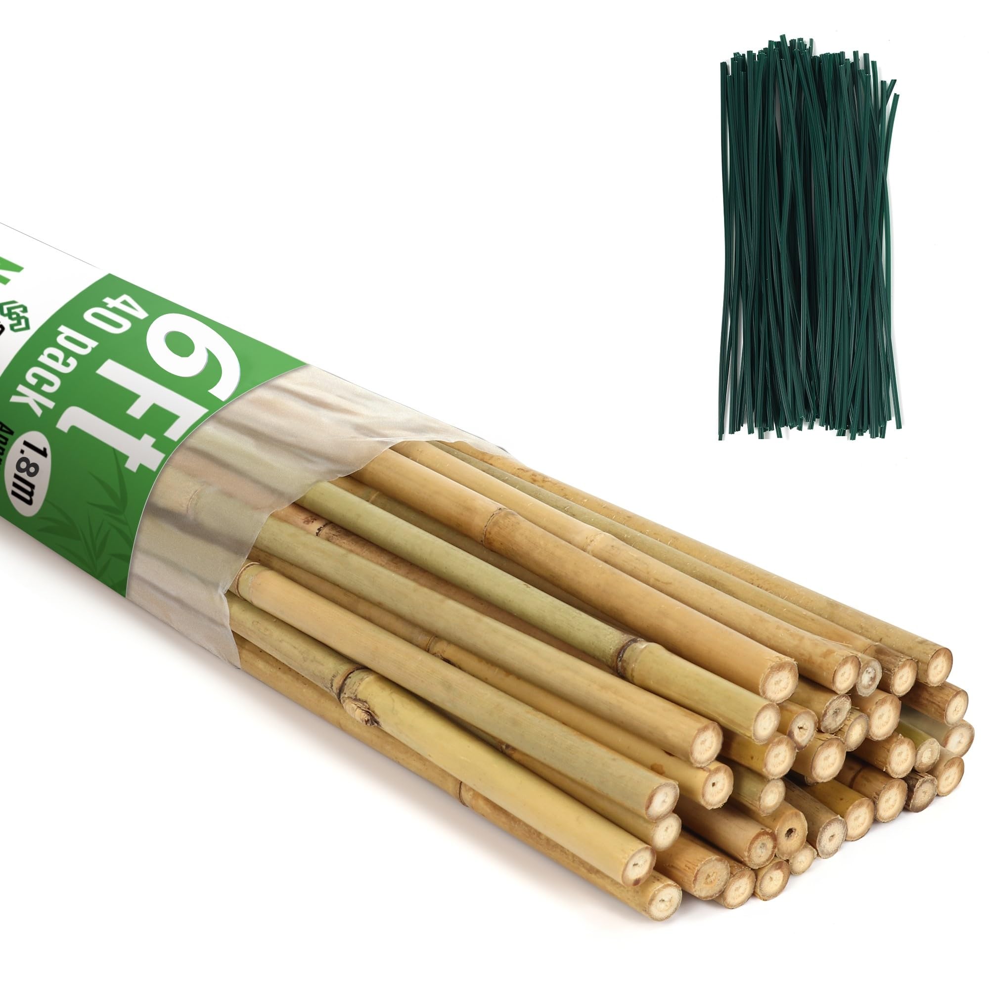 SWANGSA 40-Pack 6 ft Bamboo Stakes