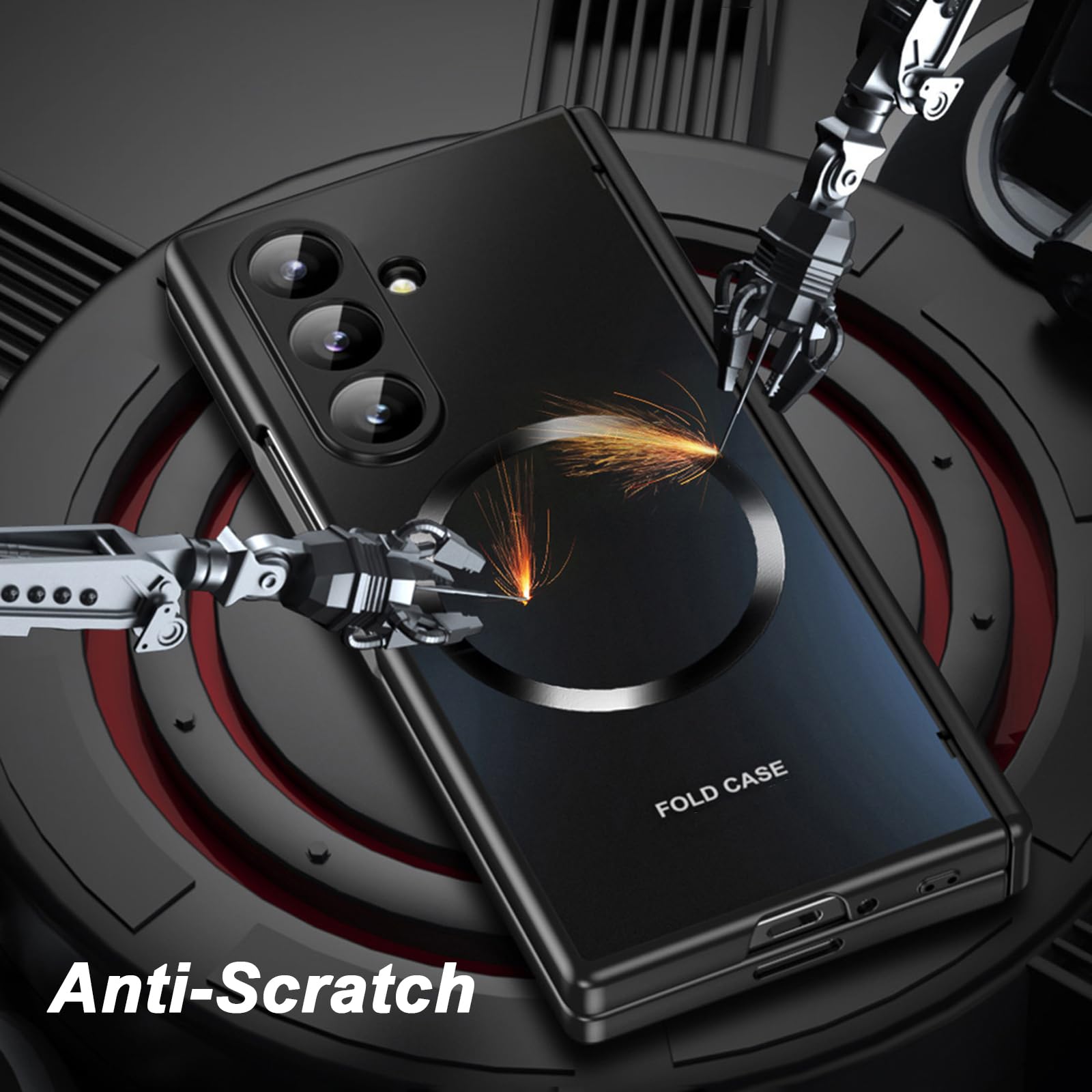 Magnetisch Hülle für Samsung Galaxy Z Fold 8 Ultra, Galvanik Gefrostet