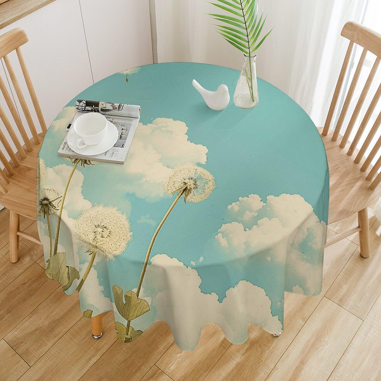 Nappes de table rondes imperméables résistantes à l'huile 152cm lavables