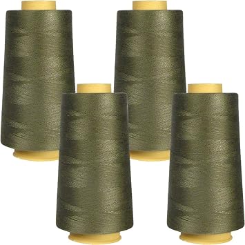 Superpunch Sewing Thread Polyester, 3000 Meters. SuperSew, Quilting, Serger Thread. Pack of 4, Avocado Green 3266