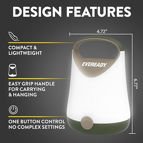 Miniatura 3 de Eveready GPAL411 - Faroles LED compactos, 250 lúmenes, verdebronceado, paquete de 2, linterna pequeña que funciona con 2 pilas AA o 4 AA