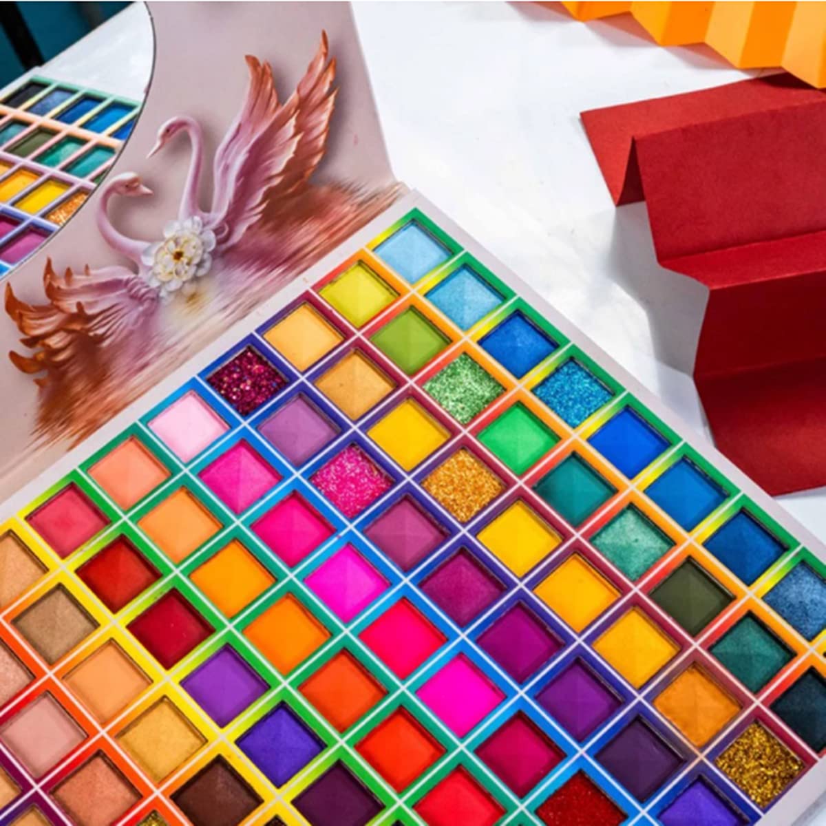 Palette de fard à paupières 99 couleurs, palette de maquillage de fusion de couleurs arc-en-ciel scintillantes mates, fard à paupières professionnel hautement pigmenté