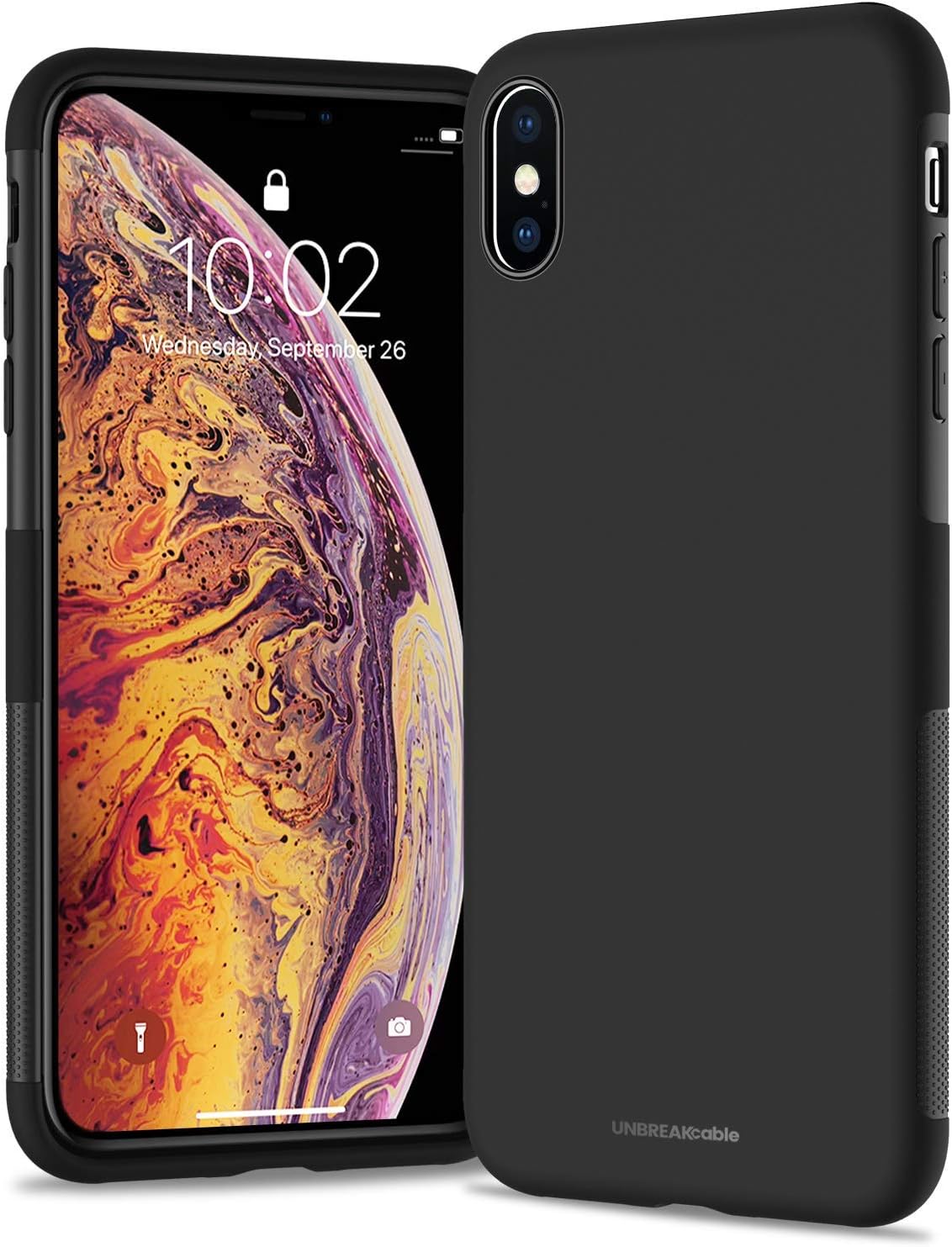 UNBREAKcable iPhone Xs Max Case, [Shock-Absorption] [Anti-Slip] iPhone Xs Max Cover, Anti-Fingerprint Coating Frosted Texture Slim Fit Protective Case for iPhone Xs Max 6.5" - Matte Black