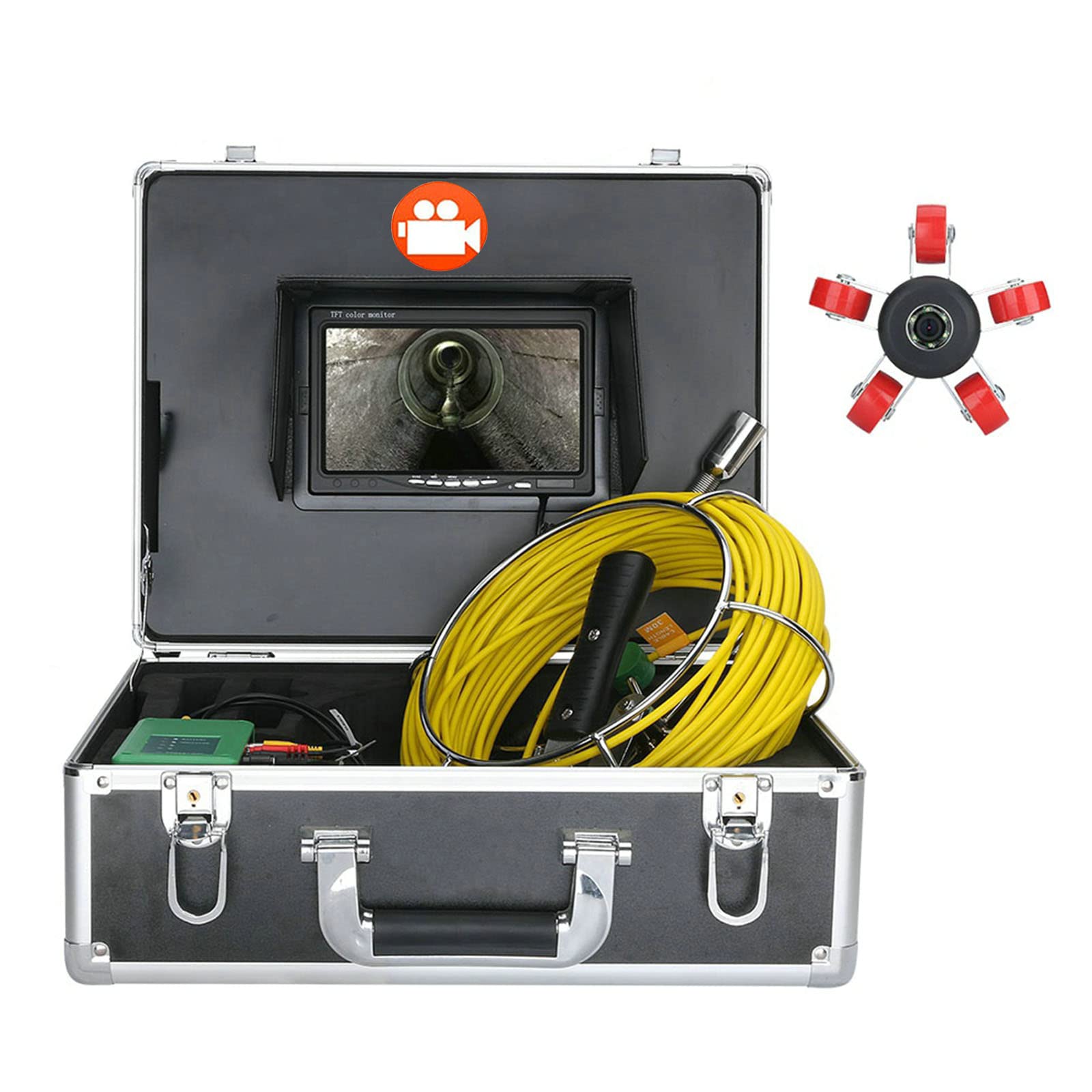 YNIYUJKL 7-Inch Dvr Pipe Inspection Camera, 22Mm Drainage Pipe Sewer Inspection Camera, 1000 Tvl Industrial Endoscope, With 8Gb Sd Card,20M