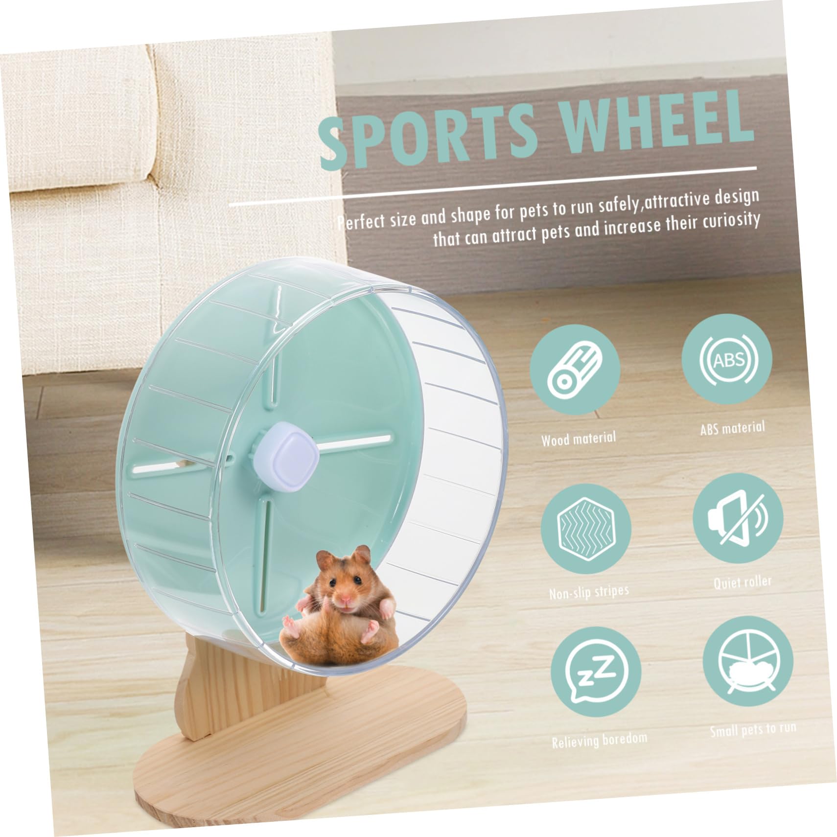 1ensemble Roue Silencieuse pour Hamsters Et Petits Animaux avec Support Accessoire pour Exercices Et Design Ultra-Silencieux Et Stable