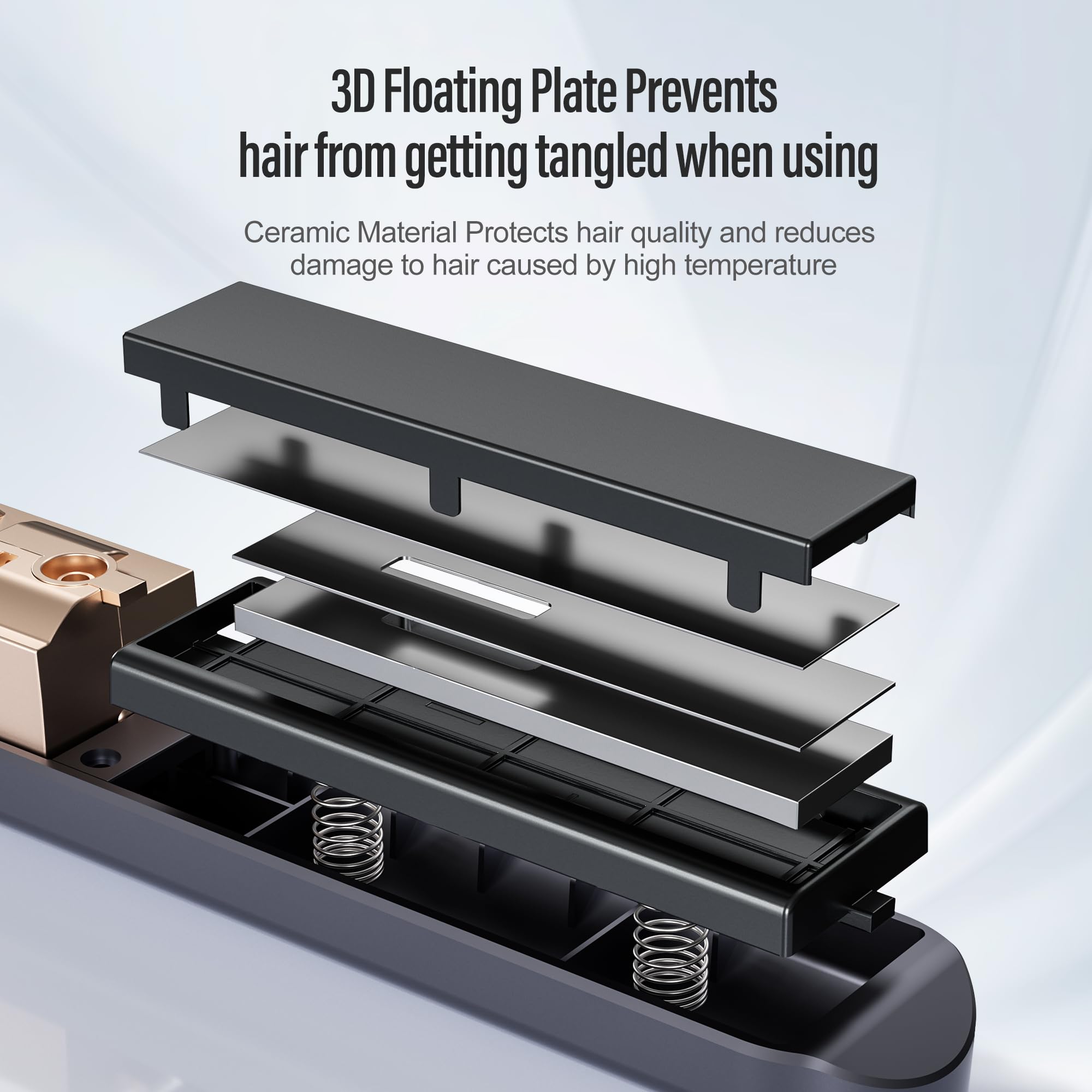 Piastra e Arricciacapelli 2 in 1 Senza Fili, 10000mAh Piastra Capelli, Display LED con 4 Temperature (160°C-220°C), Ioni Negativi Cordless Hair Straightener Senza Fili Ideale per Viaggio (Blu Scuro)