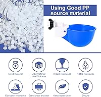 Vista 4 de Vasos para bebederos de pollo (paquete de 8/azul) – Alimentador automático de agua grande para pollos para patos, pollitos, pavos, codorniz