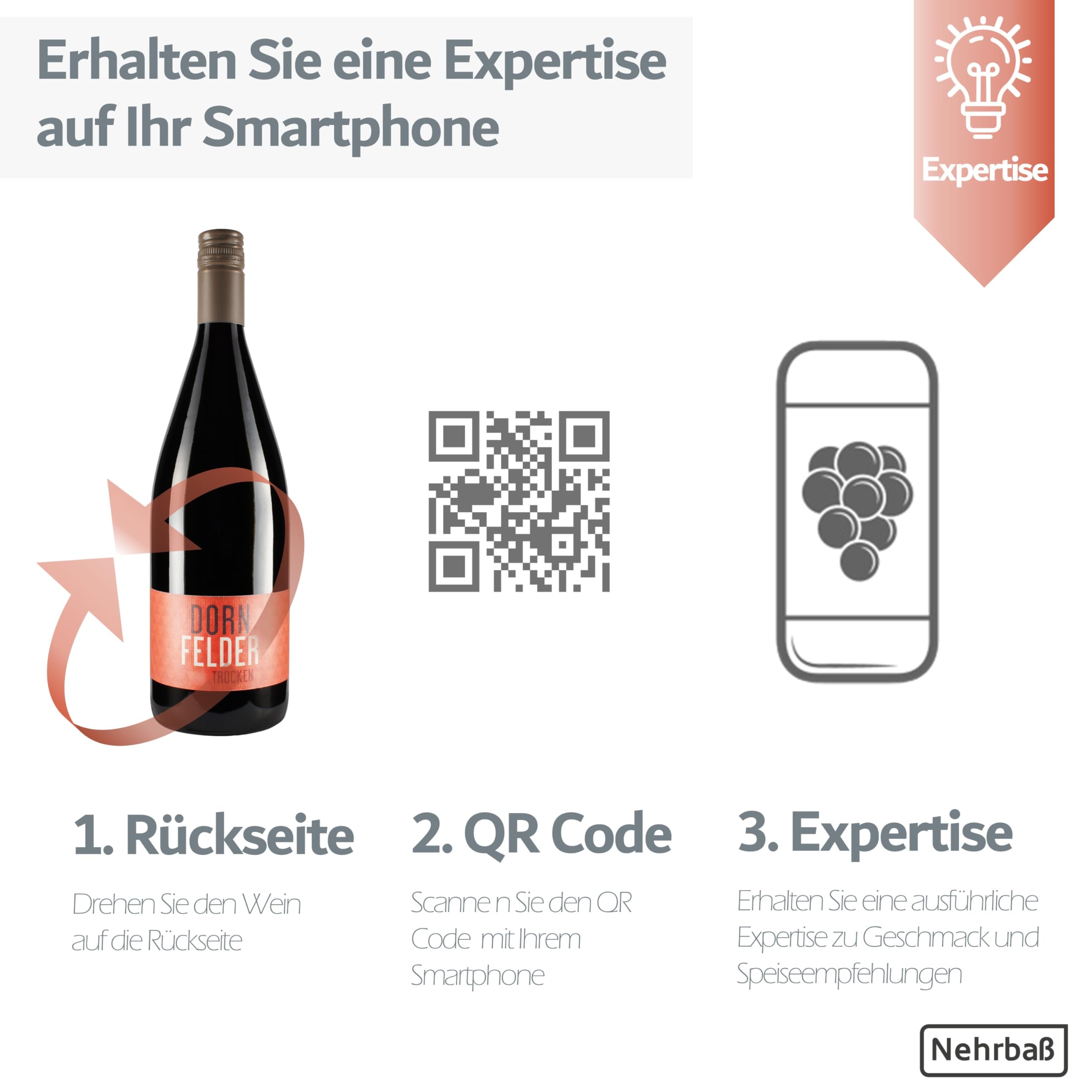 Nehrbaß - “Dornfelder 2024” - Rotwein trocken 6 x á 1 Liter - Qualitätswein - Vegan - Aus Deutschland (Rheinhessen) - mit Schraubverschluss