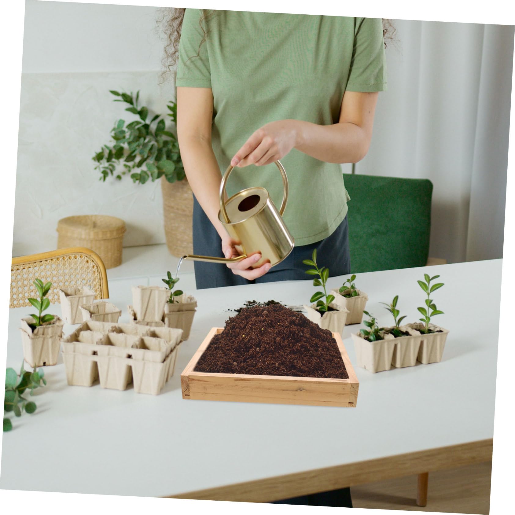 Kisangel Tamis à Compost pour Jardinage Tamis à Terre avec Cadre Bois Et Maille Acier Inoxydable Outil De Jardinage pour Tamiser Sol Et Compost