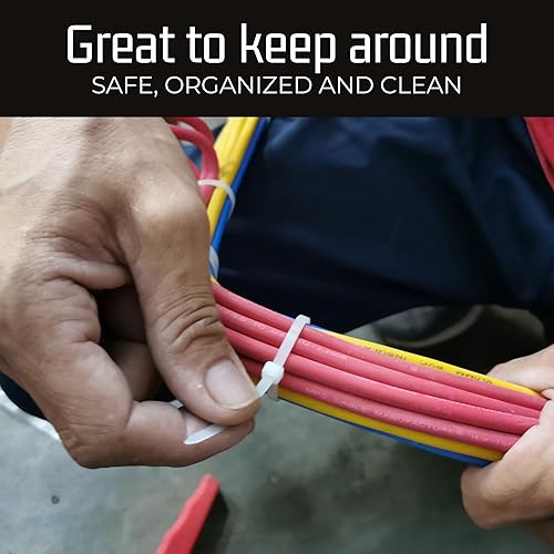 Vista 2 de Bolt Dropper Bridas blancas de 12 pulgadas, paquete de 100 bridas reutilizables y resistentes, nailon autoblocante duradero con resistencia a