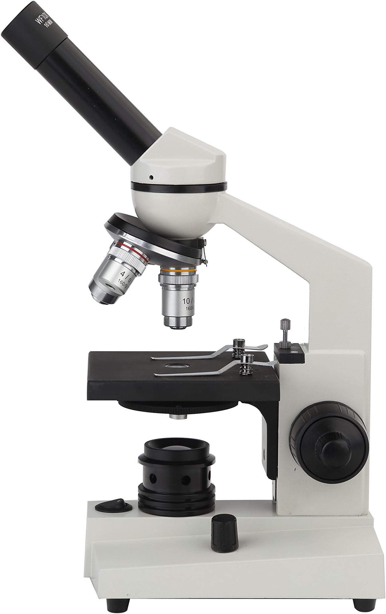50A Monocular Compound Microscope 800x LED Coaxial Coarse and Fine Focusing Bright Adjuster With 9pcs Basic Biology Prepared Slides Set 5pcs Blank Microscope Slides and 50pcs Square Cover Glass