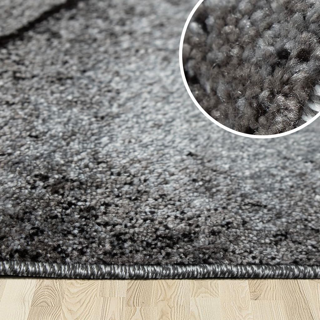 oKu-Tex Tappeto Salotto Grigio Melange Geometrico 160x230 cm Pelo Corto | Design geometrico moderno in 100% polipropilene, ideale anche per soggiorno e camera da letto. Morbido, elegante e versatile.