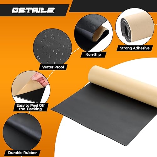 Miniatura 3 de NATGAI Esponja de neopreno con lámina de goma de espuma adhesiva de 18 pulgadas de grosor x 12 pulgadas de ancho x 24 pulgadas de largo, cortada a