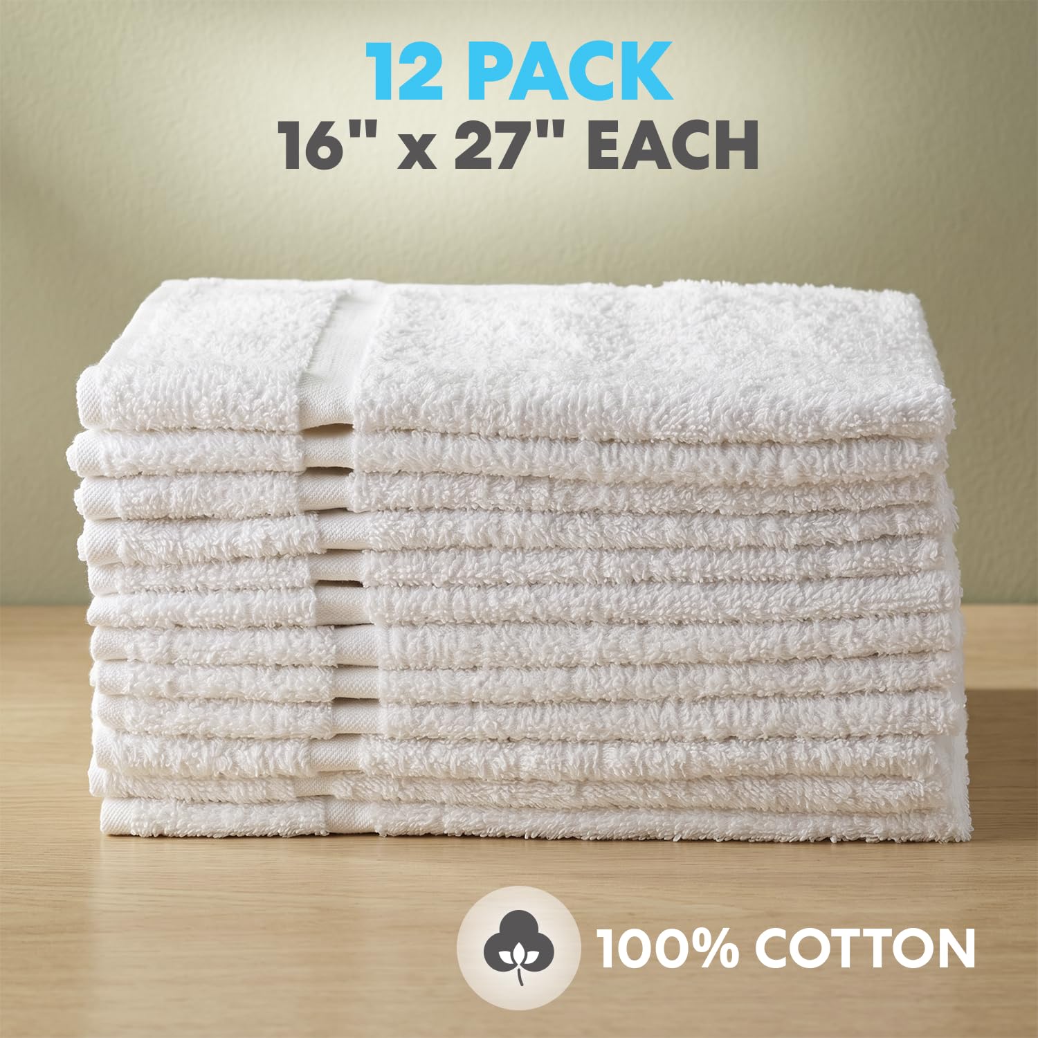 Simpli-Magic Asciugamani in cotone, 40,6 x 68,6 cm, confezione da 12, bianco