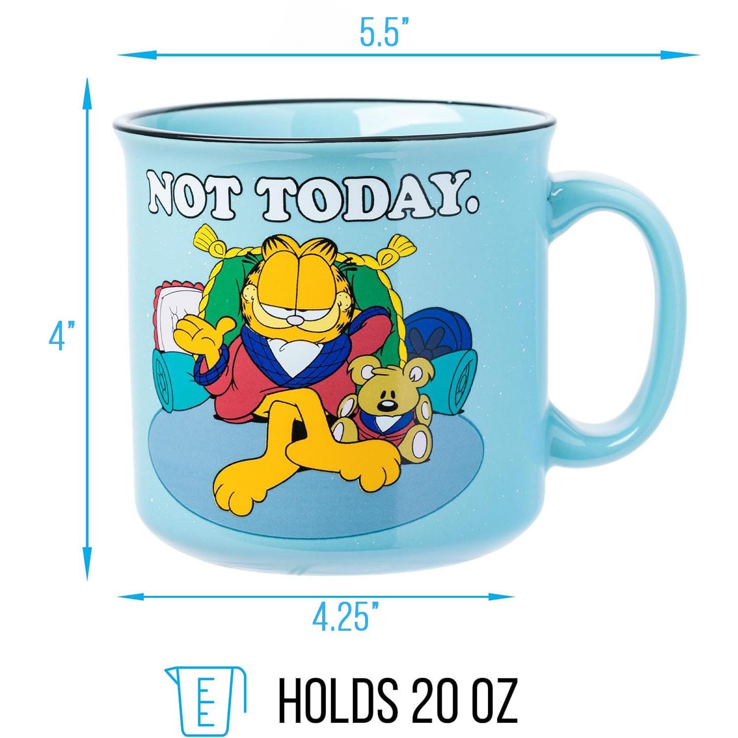 Silver Buffalo Garfield Keramiktasse Not Today, Camper, 590 ml
