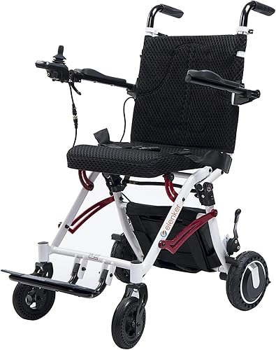 ELENKER Silla de ruedas eléctrica, ligera, plegable, silla de ruedas motorizada para adultos mayores, para interiores y exteriores, para viajes en
