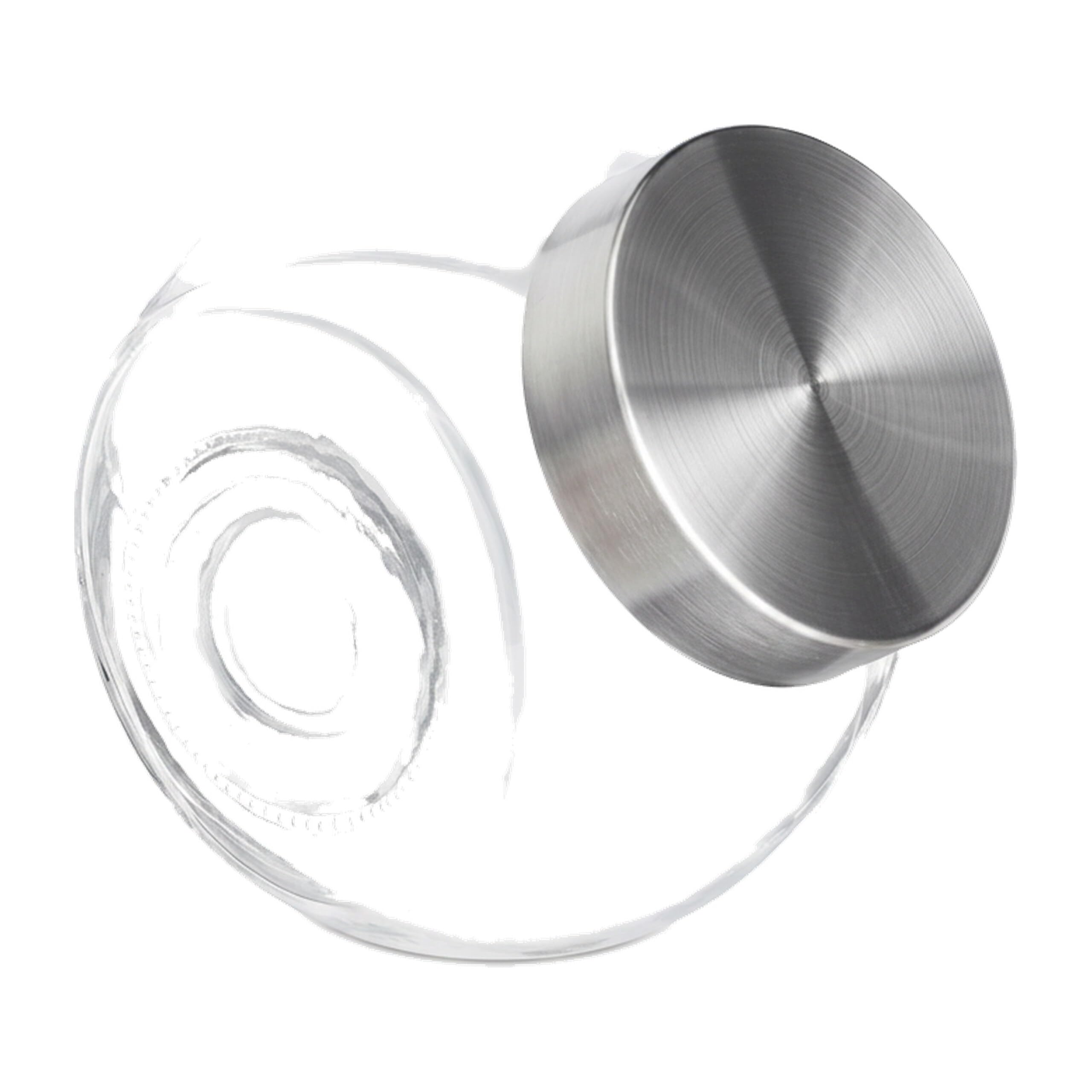 Relaxdays Bonbonnière, Lot de 6, 1,5 l chacune, Couvercle en Acier INOX, pour friandises (Bonbons, etc.), Transparente
