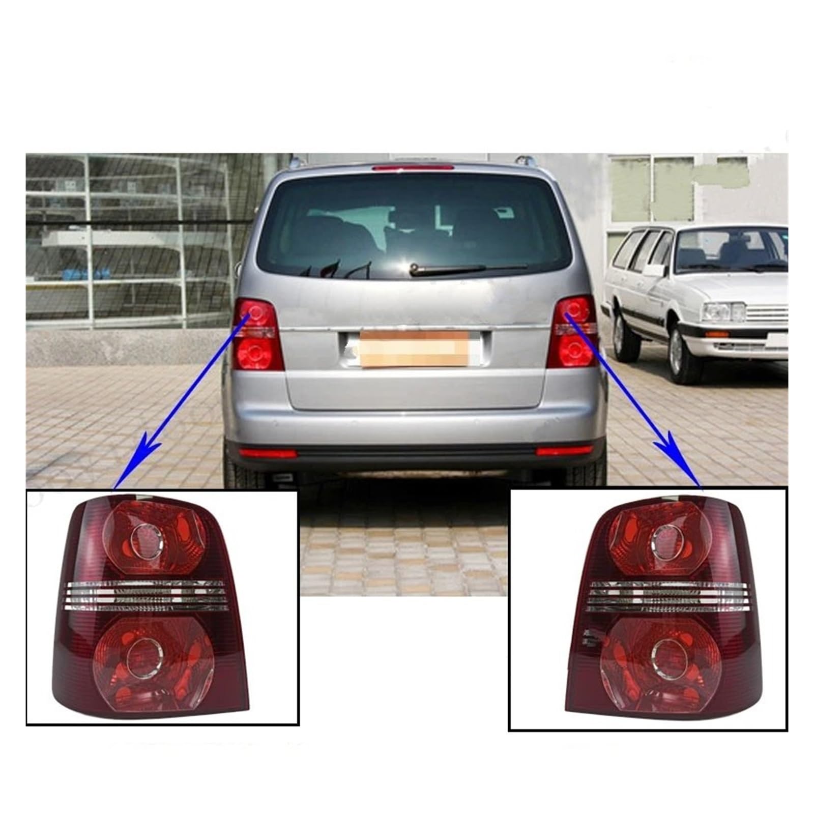 Réflecteur/feu Arrière Pour Pare-chocs VW Touran 2006-2010 - Droite Ou Gauche - No. OEM 1T0945105A / T0945106A - Rouge, étanche - Style D'origine