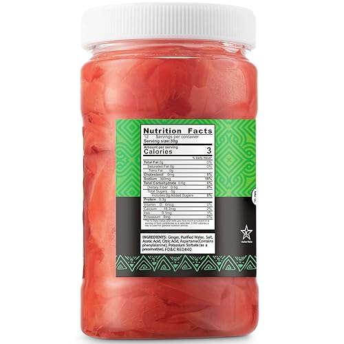 Miniatura 8 de Best of Thailand Jengibre de sushi en escabeche blanco japonés  Jengibre joven Gari en rodajas frescas en todo natural sin colorante salmuera dulce