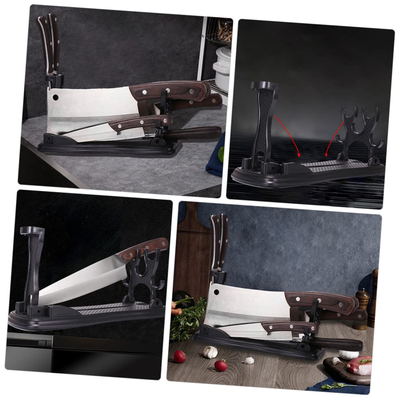 STOBAZA Cutter Display Holder Multifunctional Plastic Knife Rack with Design Kitchen Utensil Organizer for Clutter Cooking Space Knife Capacity